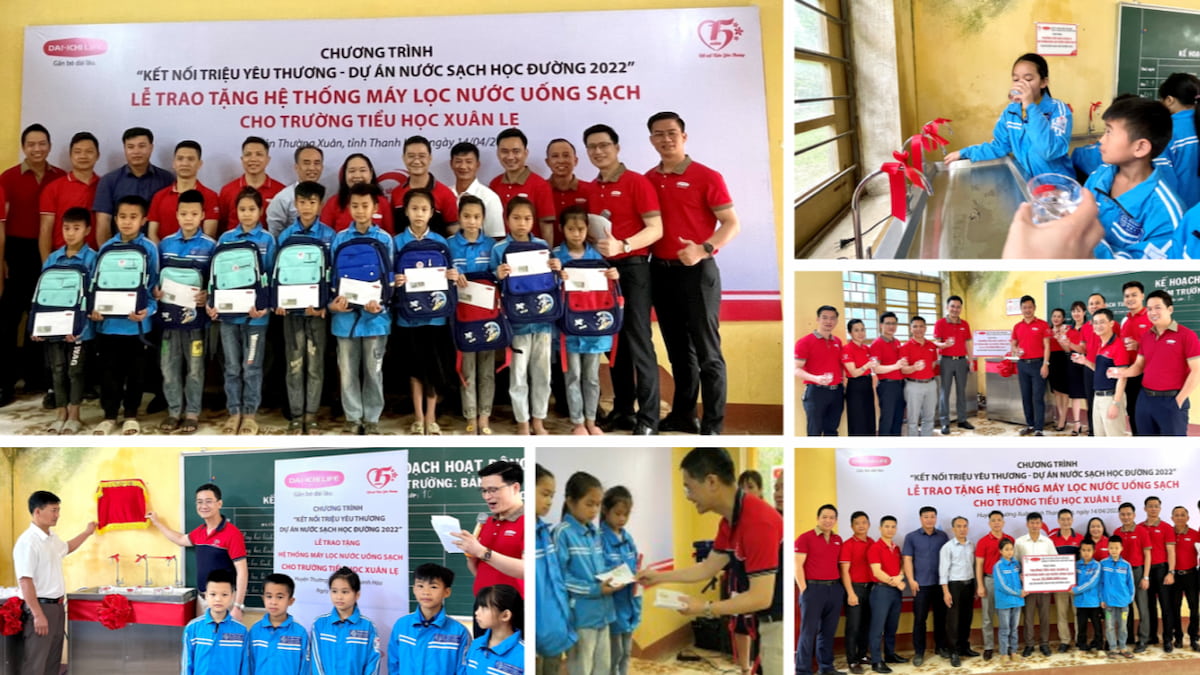 nuoc-sach-thanh-hoa Hy vọng dự án này sẽ giúp các em sống khỏe mạnh, góp phần ngăn ngừa những bệnh truyền nhiễm có liên quan đến vấn đề nước, đồng thời giúp nâng cao ý thức về tầm quan trọng của nước sạch cho thế hệ tương lai của đất nước.